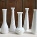 Seven Vintage Milk Glass Vases - Perfect for Weddings