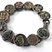 Antique Victorian Button Bracelet Heirloom Collection Brass Victorian Button Bracelet in Shades of Gold Burgundy Bronze Rust Magenta
