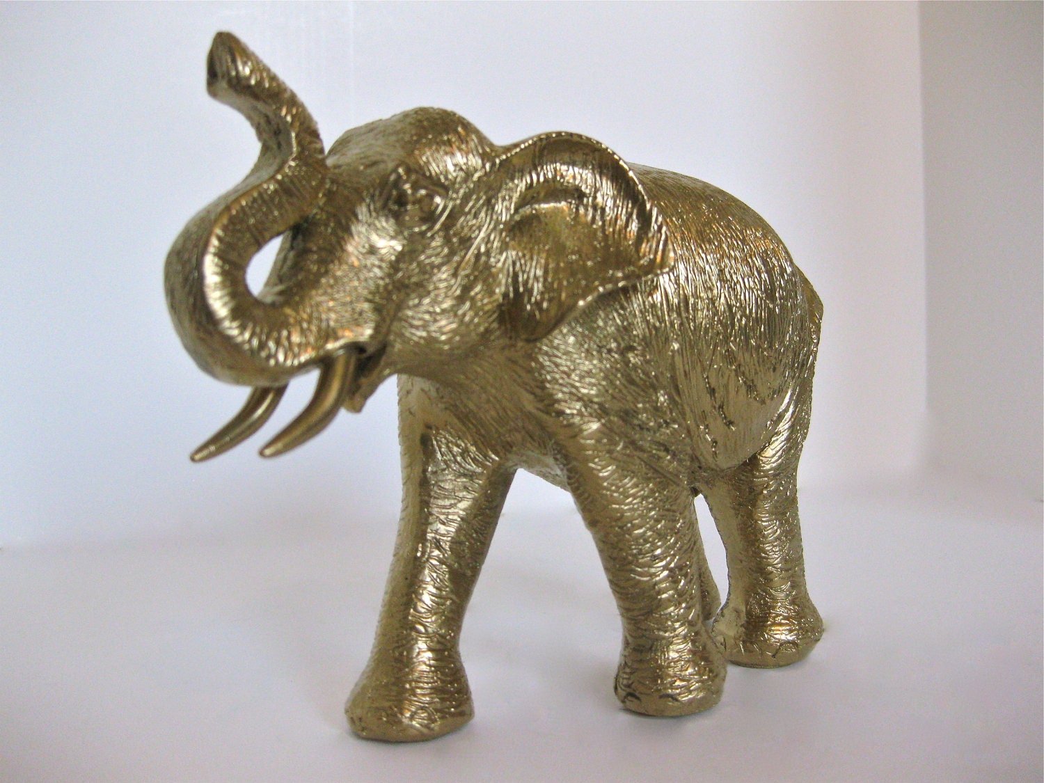 Gold Elephant Figurine/Gilded/Trendy/Home Decor/Taxidermy/Gold Decor