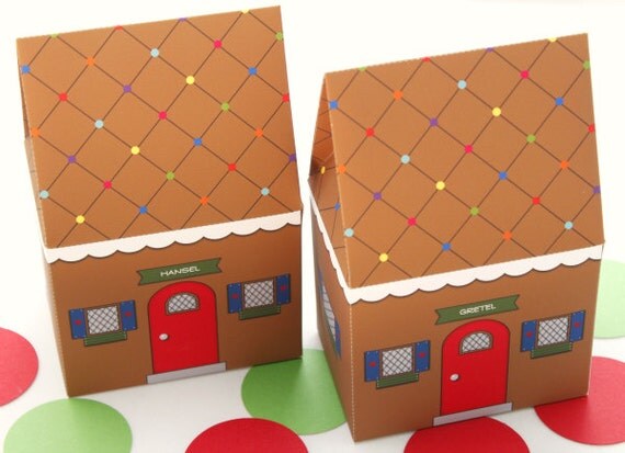 Gingerbread House Favor Box - DIY Printable PDF Il_570xn