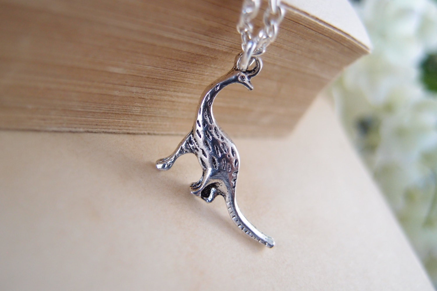Cute Dinosaur -petite and delicate -metal necklace