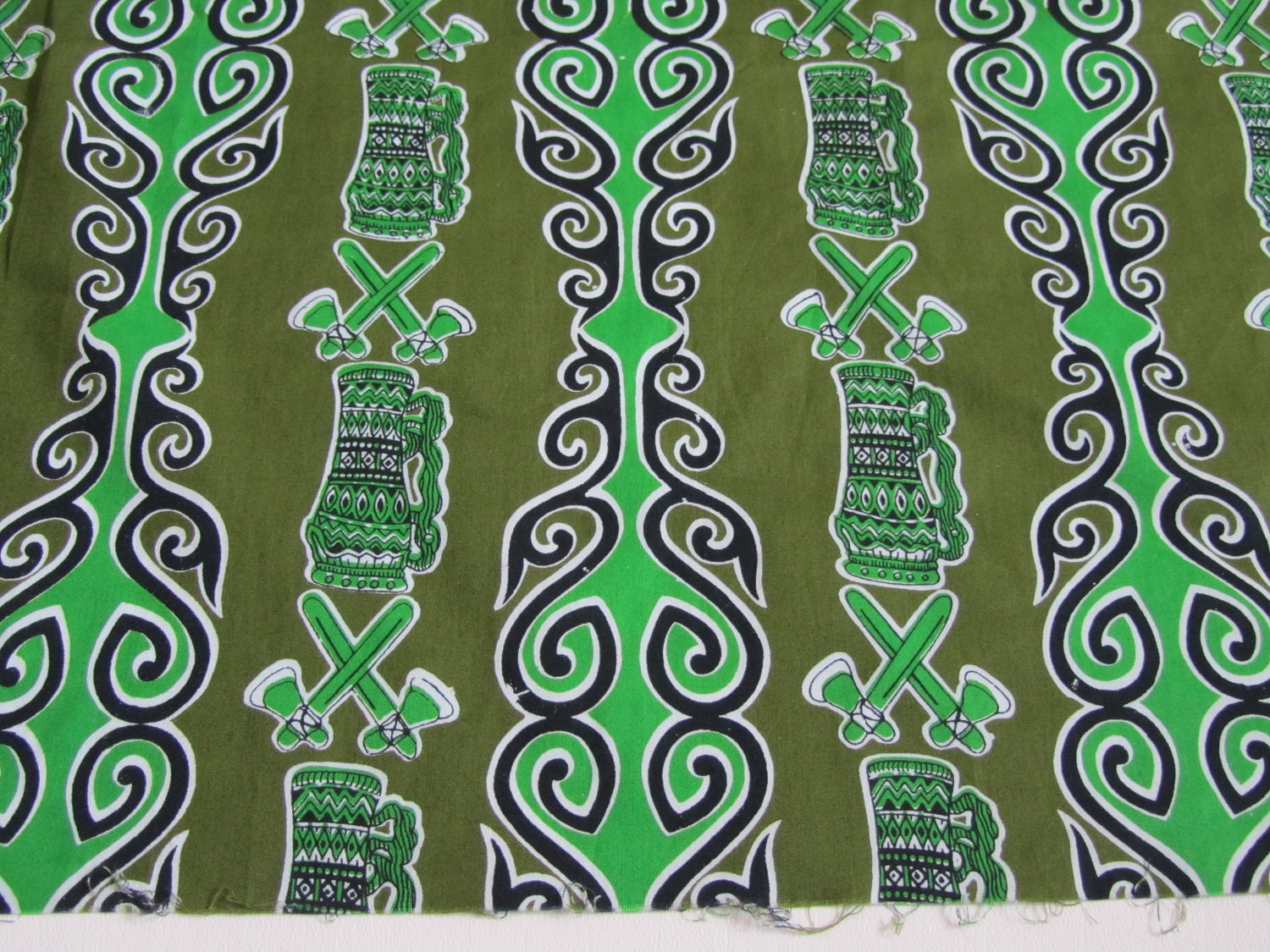 1950s Dress Fabric Vintage Tiki Dress Novelty Fabric