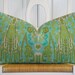 Decorative Pillow Cover - 12 x 20 - Throw Pillow - Accent Pillow - Aqua - Blue - Olive Green - IKAT Pillow - Lumbar Pillow