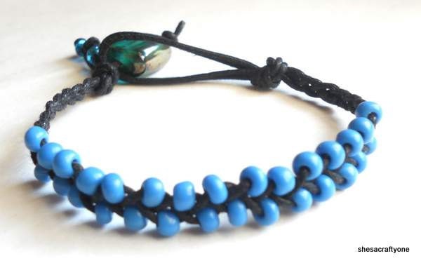 Friendship Bracelet Aqua Blue Braided Bracelet Handmade Cord Jewelry