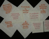 Embroidered Wedding Handkerchiefs Mother of the Bride Mother of the Groom Bridal Party Women's and Men's Set of 9 Any style combination