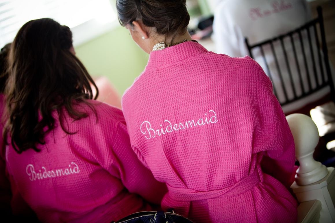 2 Bridesmaids Gifts Robes Wedding Gifts Free front embroidery Custom Made