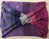 Infinity Scarf - Purple Haze- wrap, shawl, snood, cowl knit with fluffy kid mohair and silk