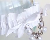 Wedding Garter - White Love Chain Bridal Garter - Sample Sale