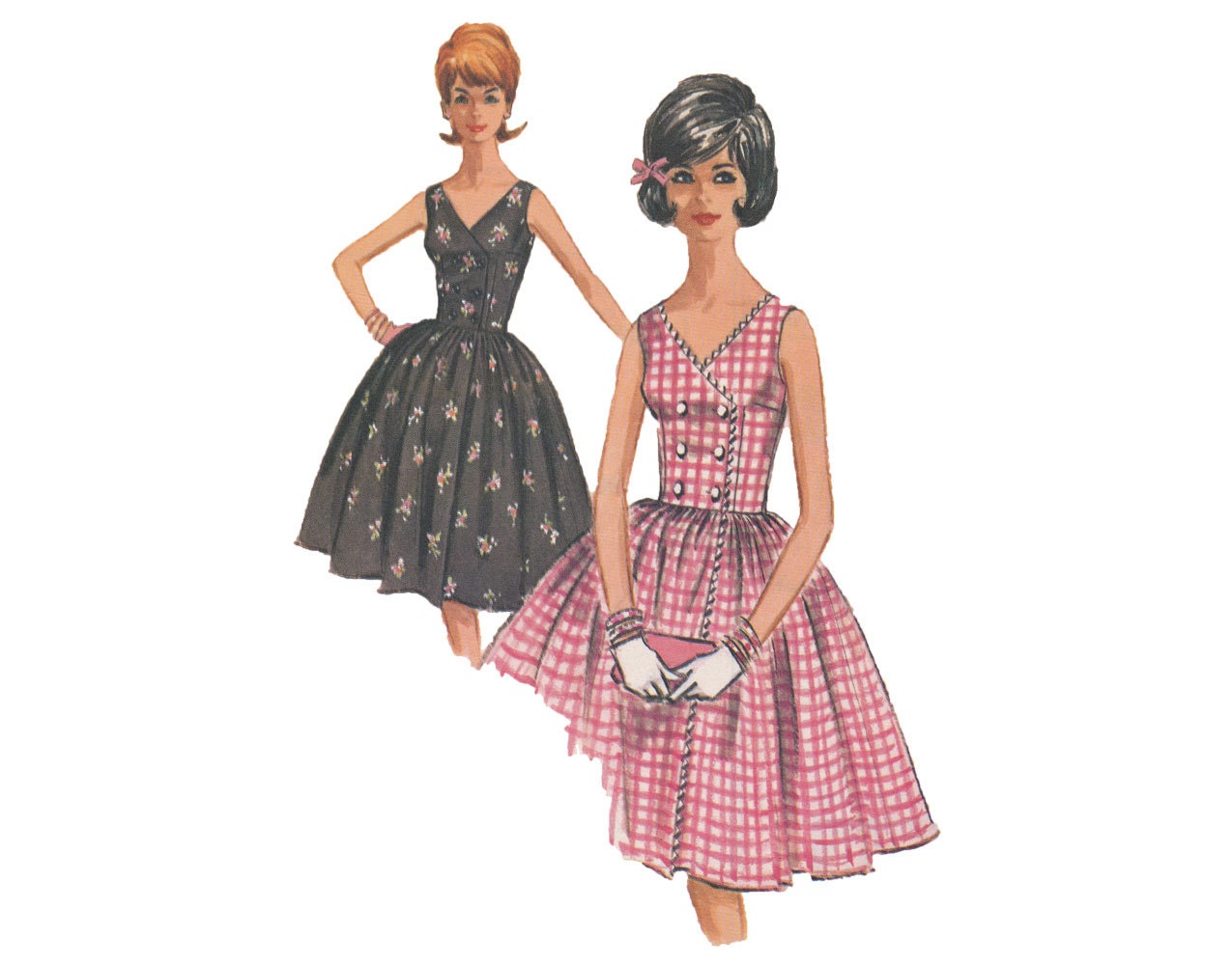 Spring Dance - 1960s Full Skirt Sun Dress Sewing Pattern by McCall's 6318