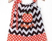 Pumpkin Fall Embroidered Pillowcase Dress