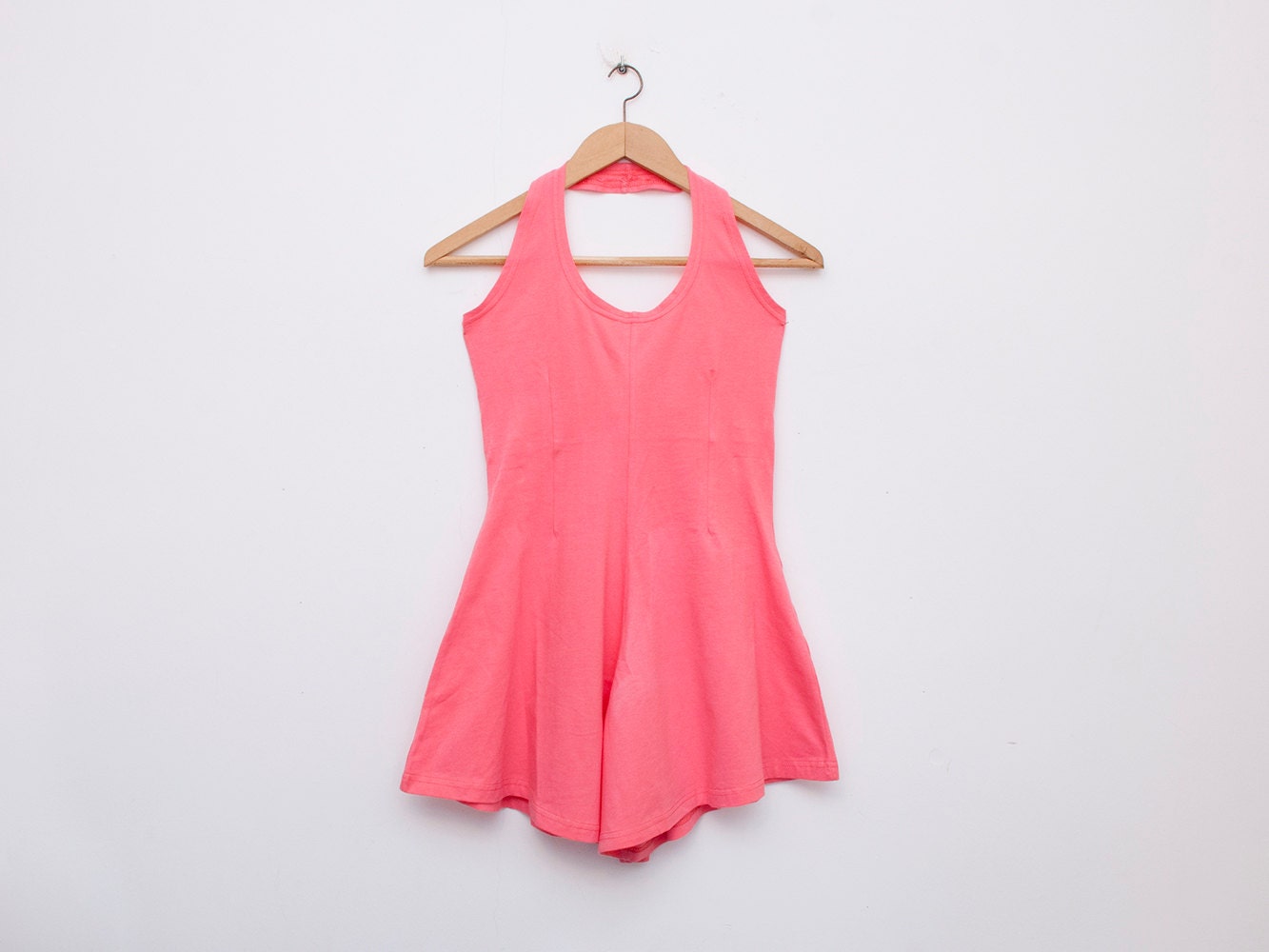 90s NOS vintage romper playsuit halter pink