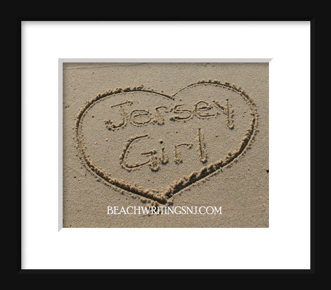 Jersey Girl on the Jersey Shore 5x7 5 x 7 Beach Writing printed fine art photo
