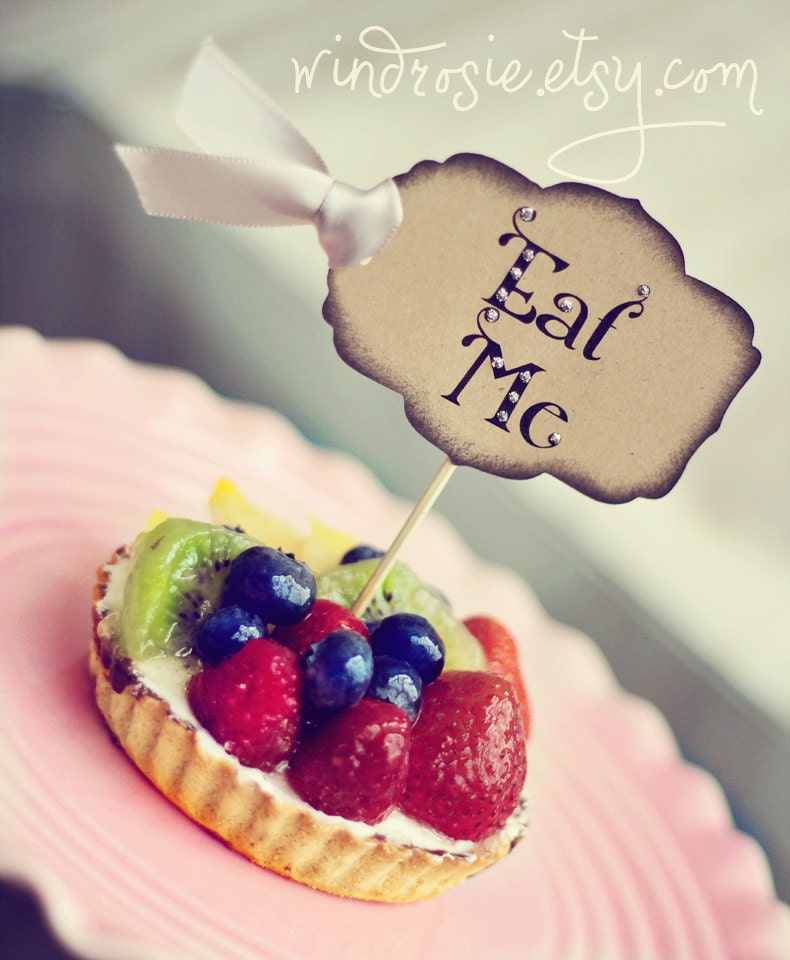Eat Me- Toppers/Tags - Set of 12- SIlver