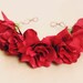 oversize deep red flower head crown - romantic rose floral headpiece, hair wreath, headband, statement, festival, valentines day, love.