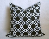 SALE - Octagon Indoor Outdoor Decorative Pillow - 16 inch - Black - White - BOTH SIDES - Modern Pillow - Geometric Pillow - Outdoor Pillow