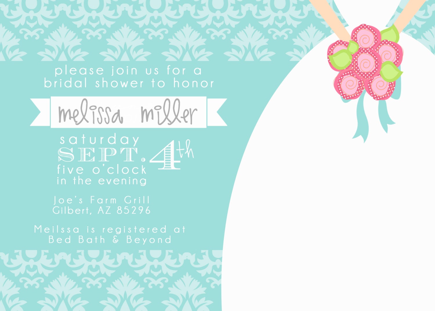PARTY PRINTABLE - Wedding Dress Bridal Shower Invitation - Petite Party Studio