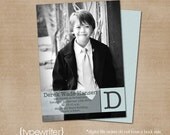 LDS Baptism Photo Invitation (Digital or Printed)- "typewriter"