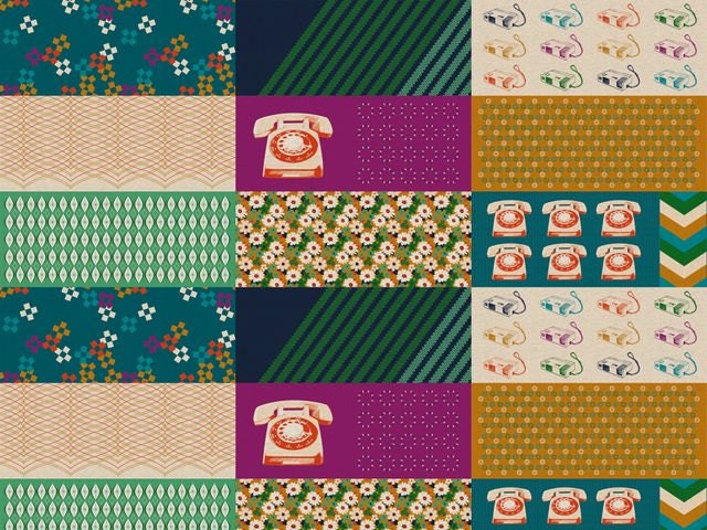 Sale Melody Miller Fabric Ruby Star Spring 2012 Rotary in Ambrosia - 1 Yard