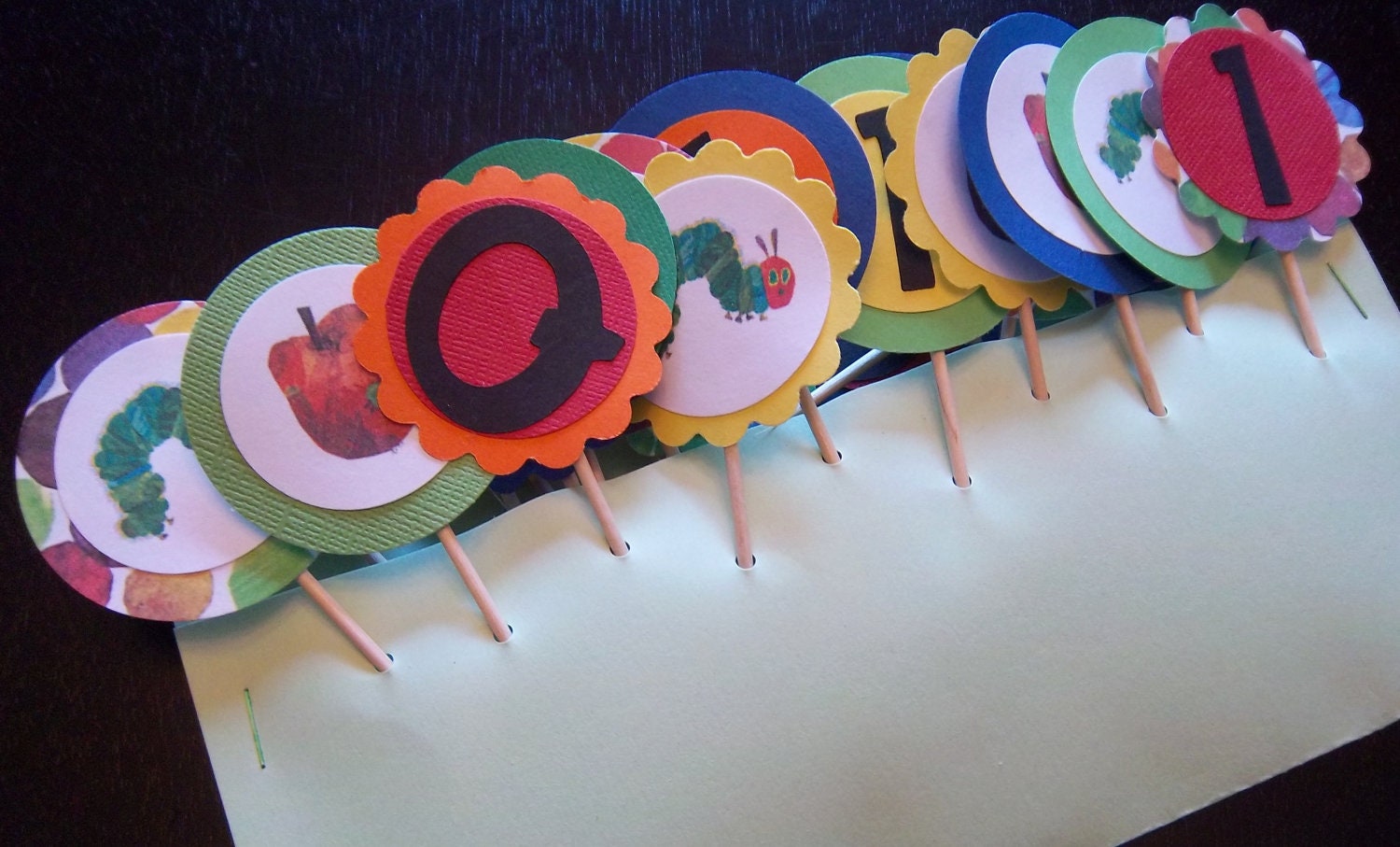 The Very Hungry Caterpillar Party- Cupcake Toppers