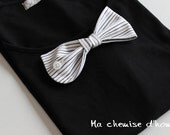 A shirt cuff re-purposed in bow tie - Custom order S, M or  L