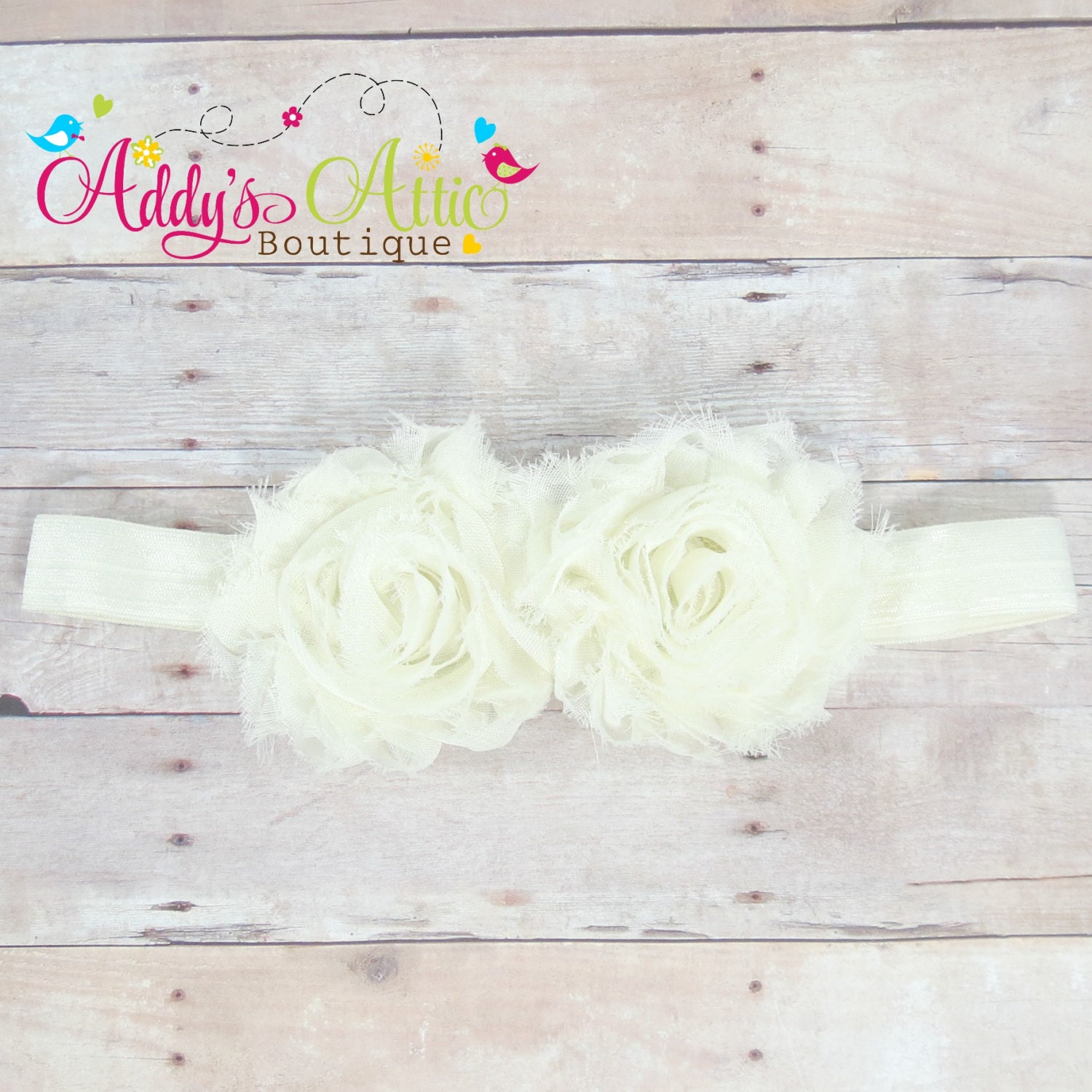 Baby Headband..Ivory Headband..Newborn Headband..Toddler Headband..Baptism..Christening..Wedding..Flower Girl