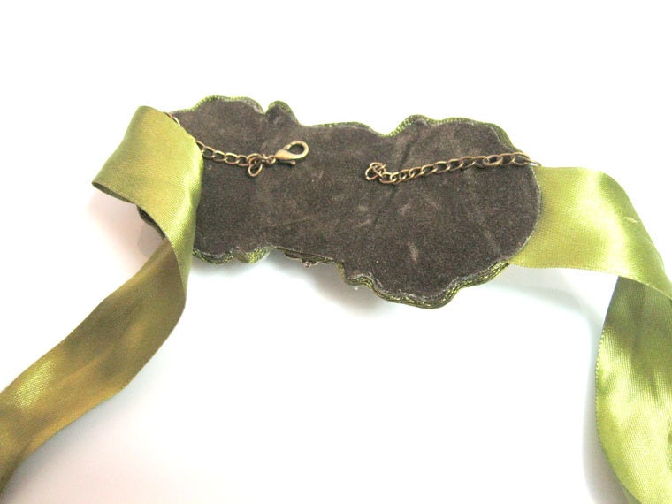 Christmas Bracelets,Green Lace Jewelry,crochet ,Victorian,Free Shipping, Vintage Inspired Jewelry,Romantic ,Statement bracelet- BG00803
