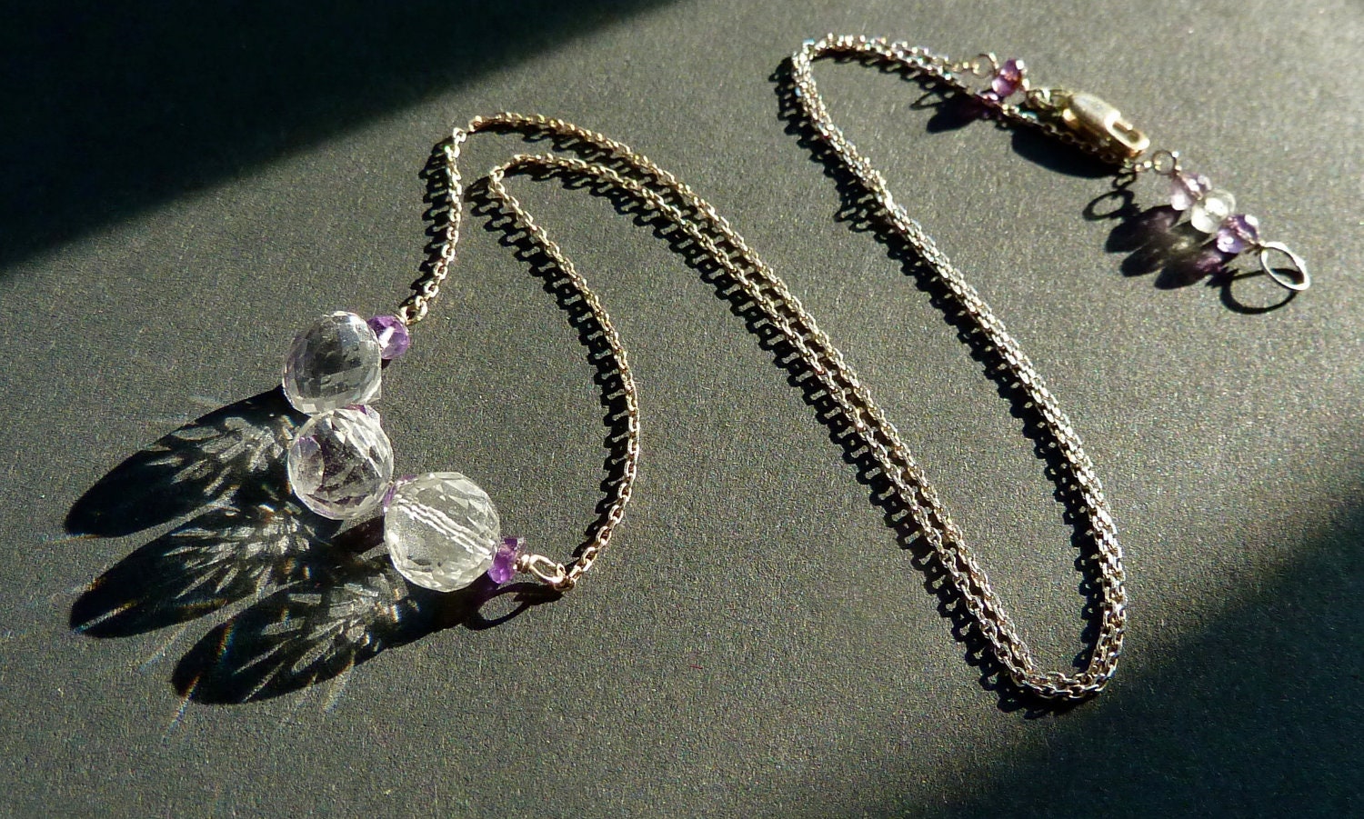 Sterling Silver and Clear Quartz Necklace - CorkyWhites