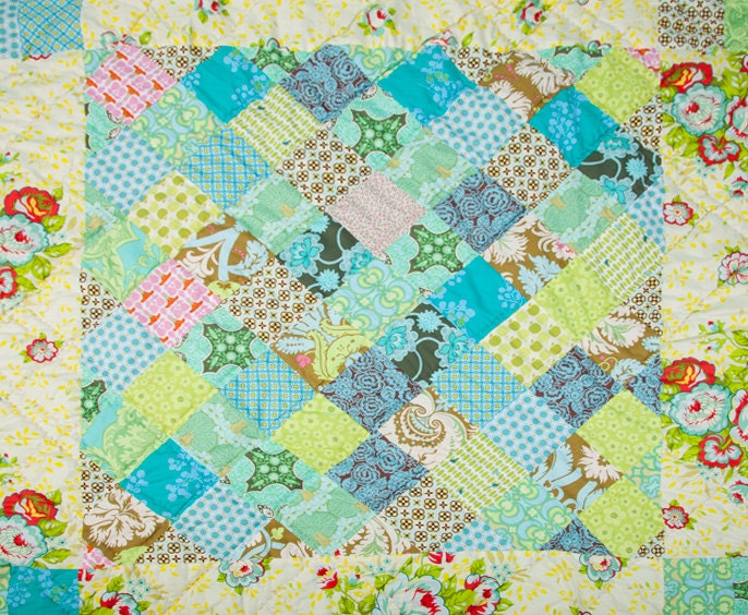 Custom personalised baby crib or cot patchwork quilt