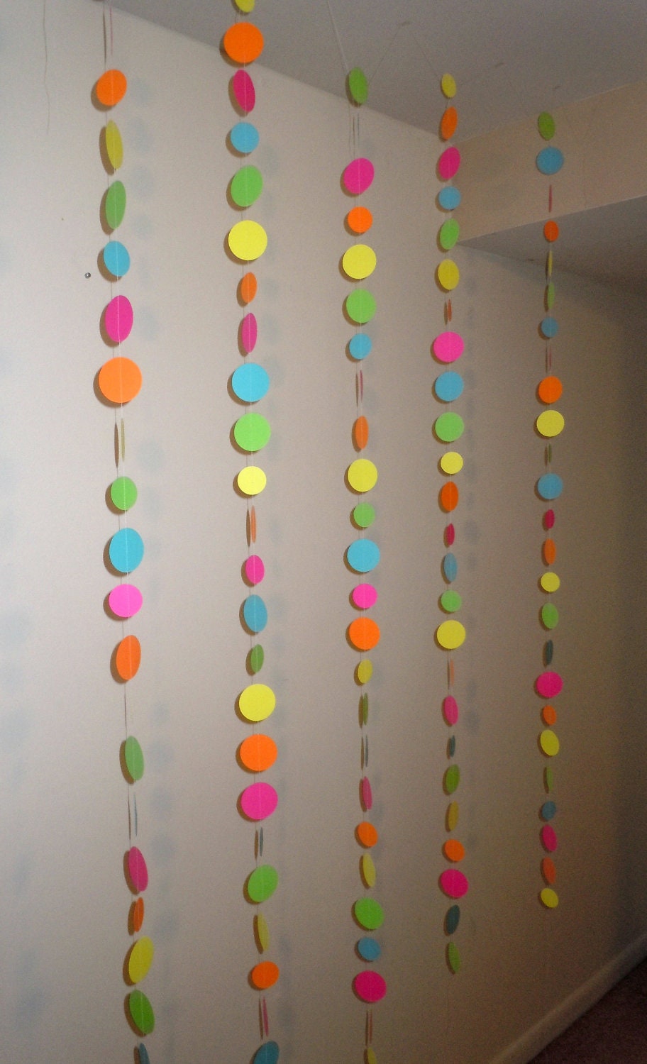 Neon Paper Circle Garland Backdrop - Choose your colors