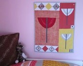 Woodland Wall Hanging in Red & Yellow