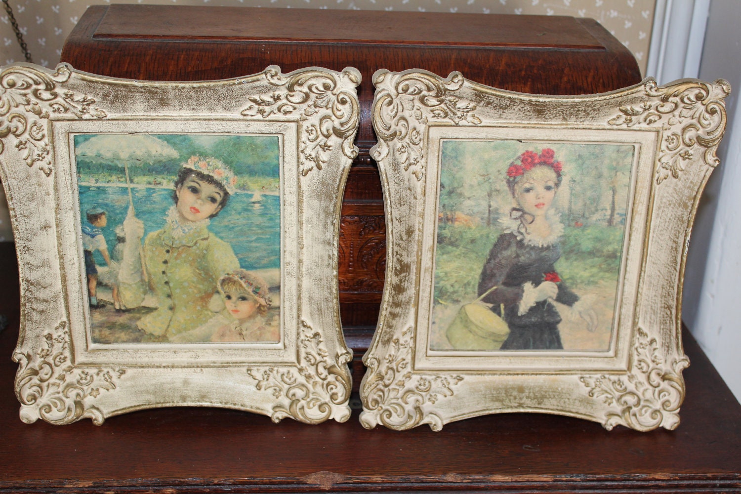 French Picture Pair  Ornate Frames