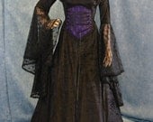 Gothic  vampire Renaissance medieval handfasting  wedding dress custom made