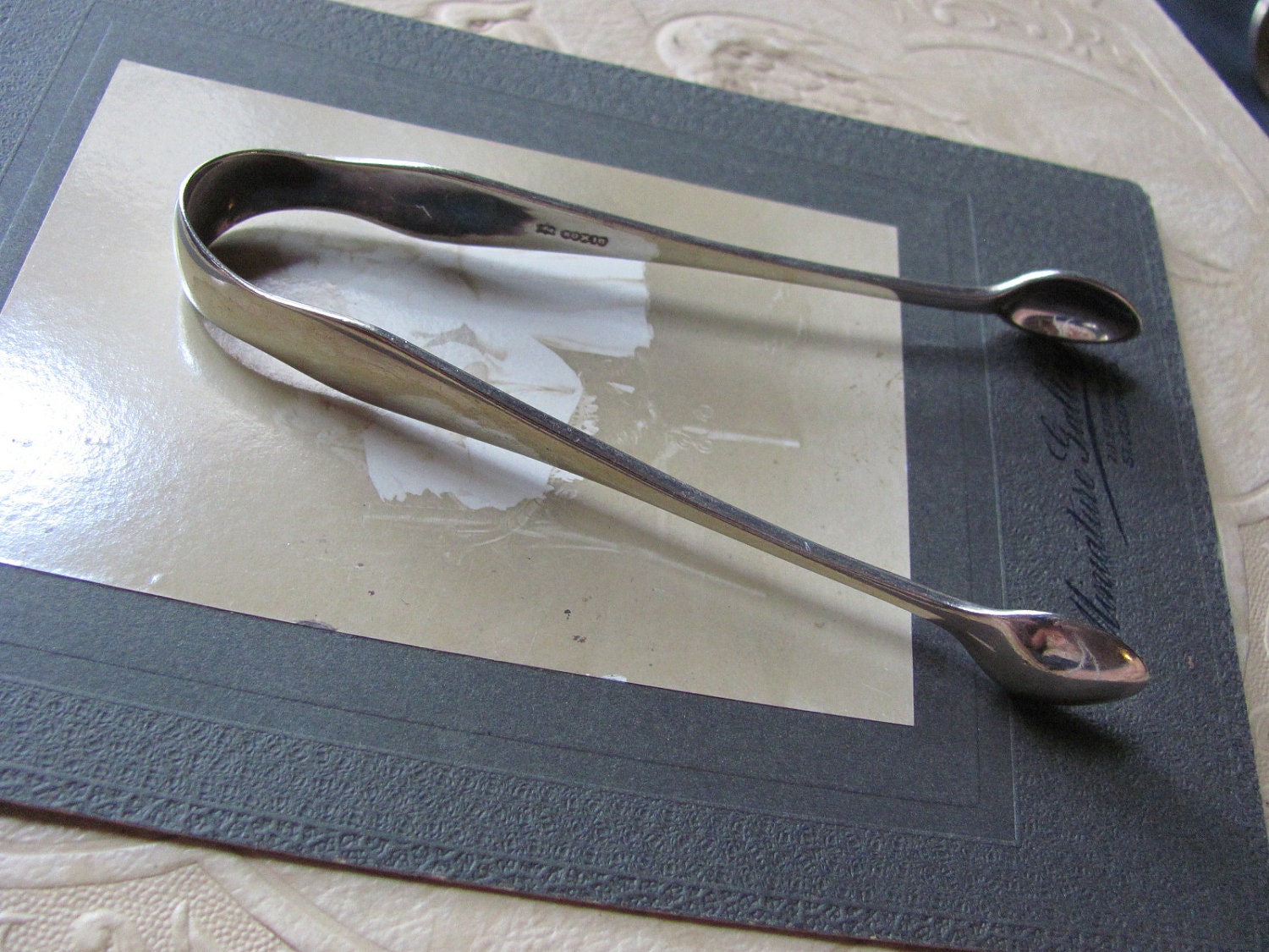Antique Silver Plate Small Sugar Tongs - 4.5 Inches