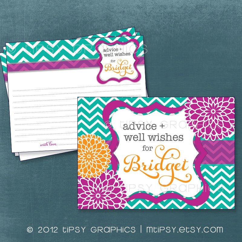 Spa Pom Pom. Chevron Mums. Advice & Well Wish Cards. Printable Cards by Tipsy Graphics. Any Colors Il_170x135