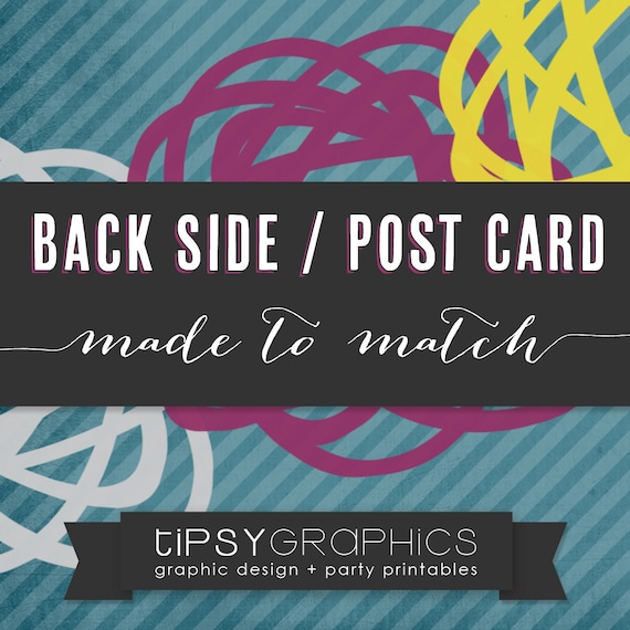 Tipsy Graphics ADD ON. Add a Back Design or Turn Your Invite into a Post Card. by Tipsy Graphics Il_570xn