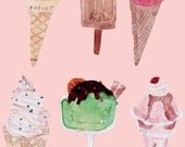 Ice Cream, LARGE cardstock print