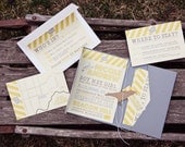 Chevron Striped Story Board Wedding Invitations