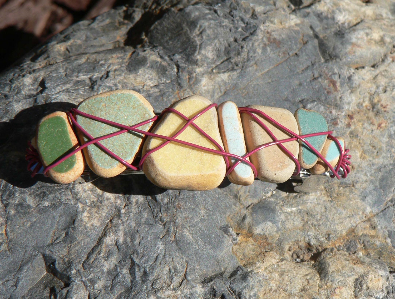 Colorful Vintage Ocean Pottery Barrette