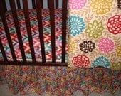Custom Crib Bedding You Design-Bumper  Petal Pushers in Brown