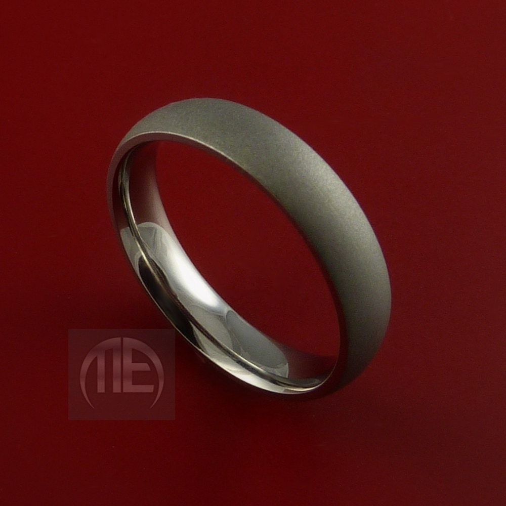 Titanium Narrow Ring Unique Finish Band Made to Any Size 3-22