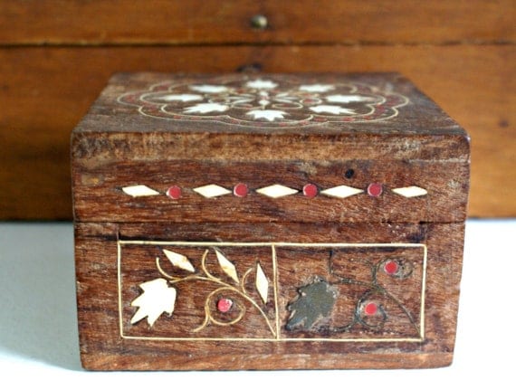 Wooden Box Vintage Inlay Exotic BOHO India