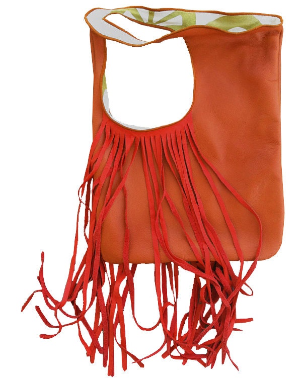 SALE...Fringe Leather Purse. (HANDcrafted)