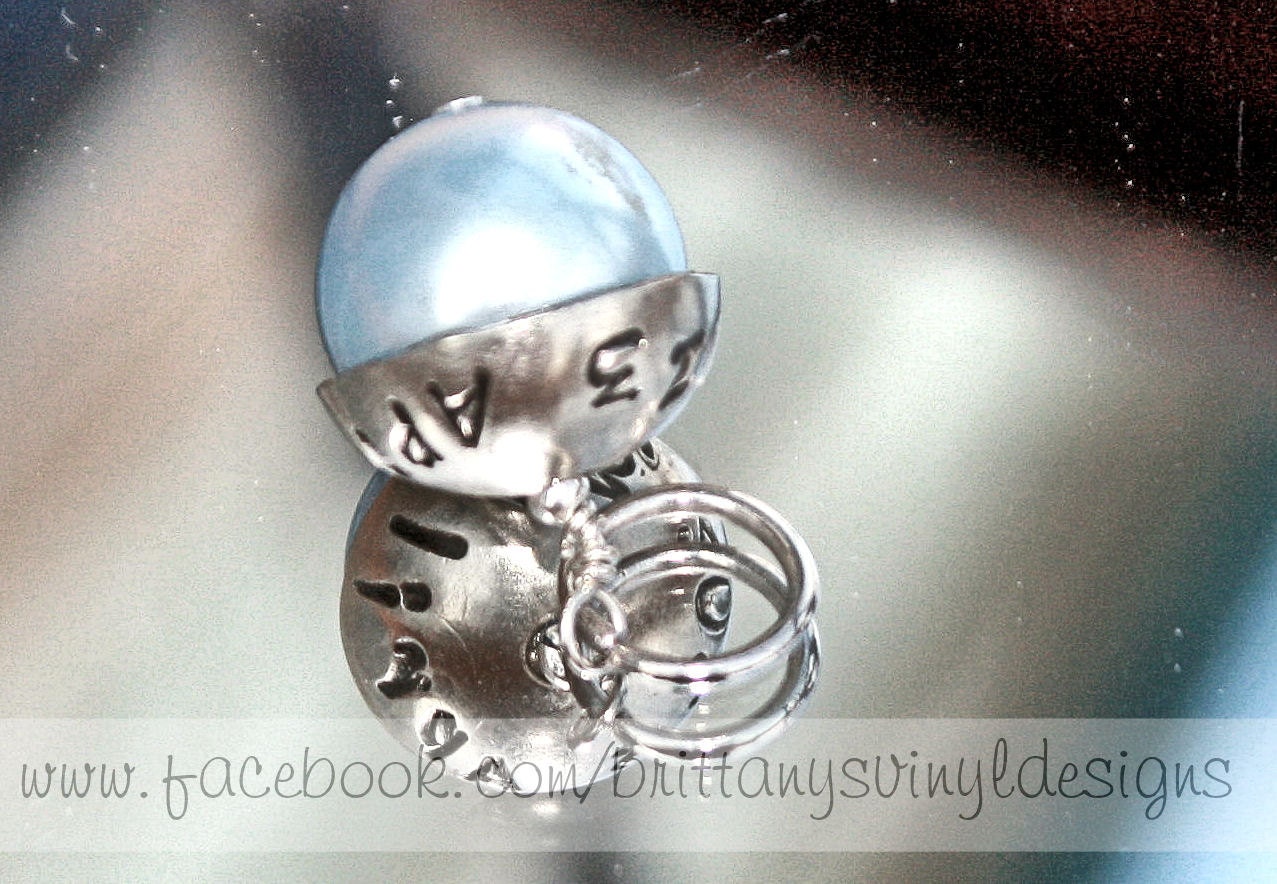 Something Blue - Something Blue Pearl - Something Blue Hand Stamped Pearl