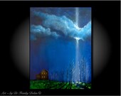 Miracles Happen Everywhere -Original 19 x 13 hand embellished Painting, Award Winning Fae Factory Steampunk Chic Eco Artist Dr Franky Dolan
