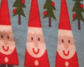 Santas Lined Up in a Row Fleece Scarf