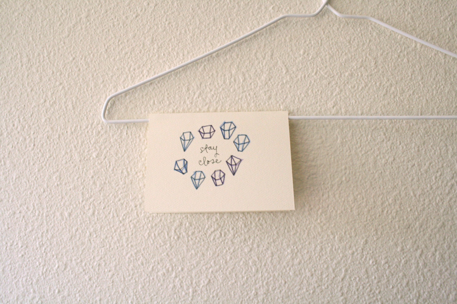stay close, hand drawn greeting card