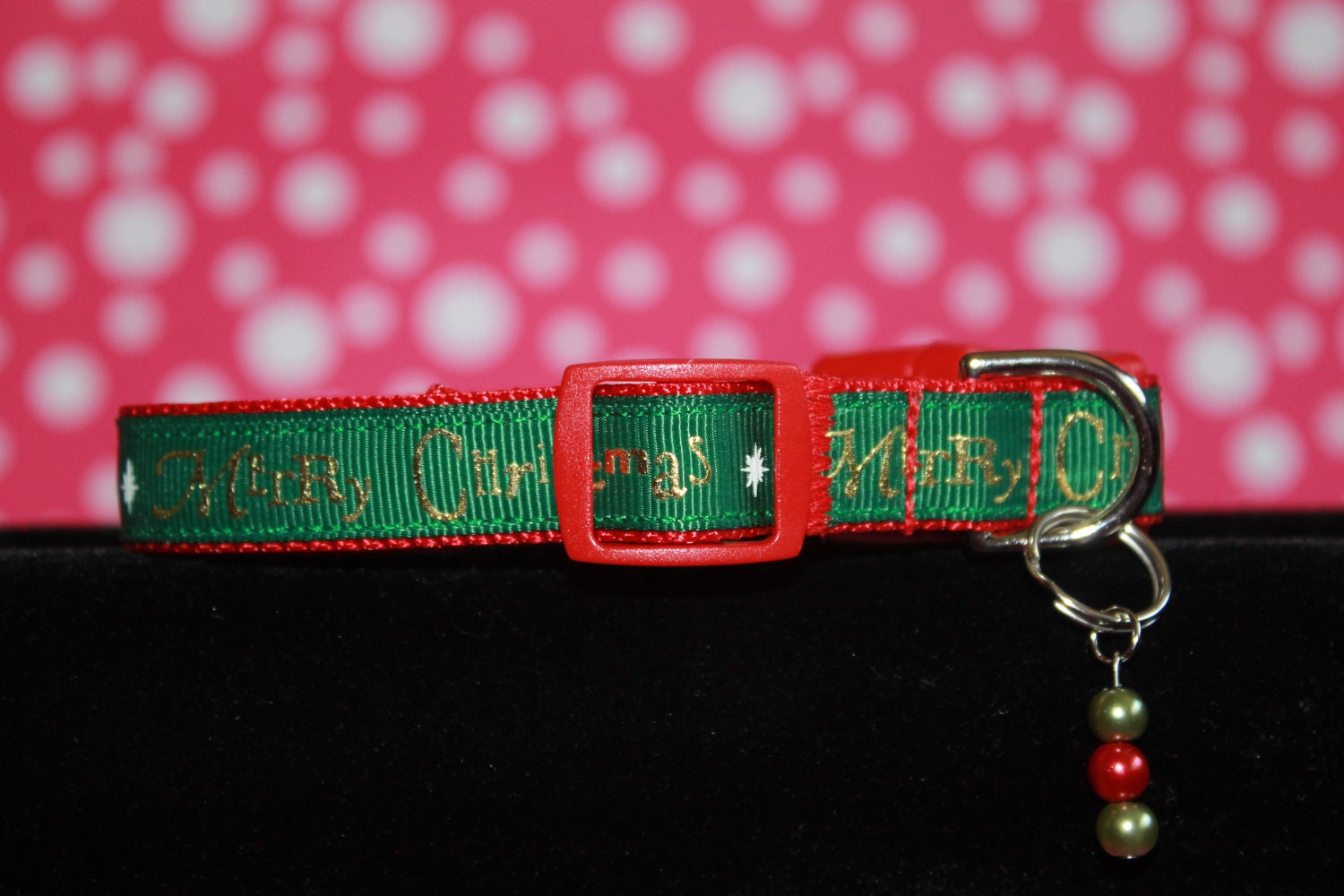 Small 5/8" Merry Christmas Dog Collar