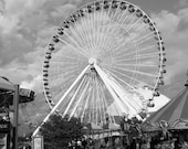 Navy Pier Ferris Wheel, black and white 8x10" Photograph