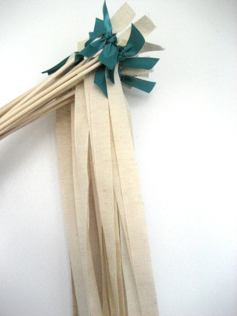 Featured in CONTEMPORARY BRIDE MAGAZINE 75 Wedding Wands: Rustic Jute Ribbon with Satin Ribbon Ties