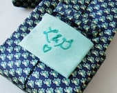 Groom Gift - Embroidered Tie Square. Personalized - Keepsake Wedding Embroidery.  By Merriweather Council on Etsy